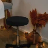 Tabouret rond à roulettes - noir