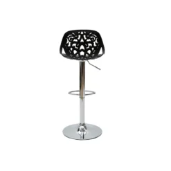 Tabourets de bar avec motif baroque noir (lot de 2) barocca