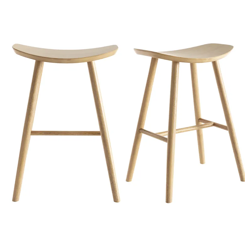 Tabourets de bar bois clair h65 cm (lot de 2) demory