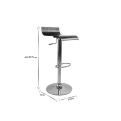 Tabourets de bar bois foncé noyer et acier chromé (lot de 2) surf v2