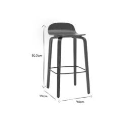 Tabourets de bar noyer h68 cm (lot de 2) obra