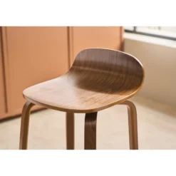 Tabourets de bar noyer h68 cm (lot de 2) obra