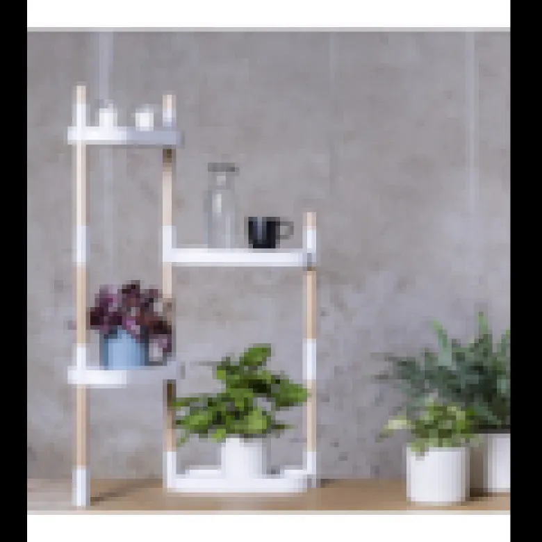 Étagère modulaire pour plantes banche à 4 plateaux