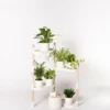 Étagère modulaire pour plantes blanche à 4 plateaux et irrigation automatique