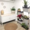 Étagère modulaire pour plantes noire à 4 plateaux