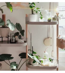 Étagère modulaire pour plantes en couleur écorce de pin à 8 plateaux