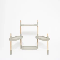 Étagère modulaire pour plantes grise à 4 plateaux
