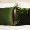 Taie d'oreiller bi-face - soie et velours Vert