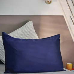 Taie d'oreiller en soie 19 mommes 50x70 Bleu marine