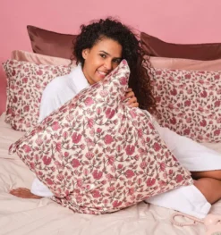 Taie d'oreiller 100% pure soie de mûrier - fleuri Multicolore