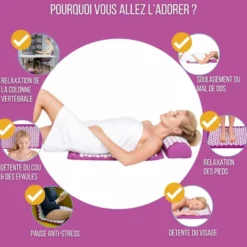 Tapis d’acupression + coussin – soulagement dos, nuque & relaxation