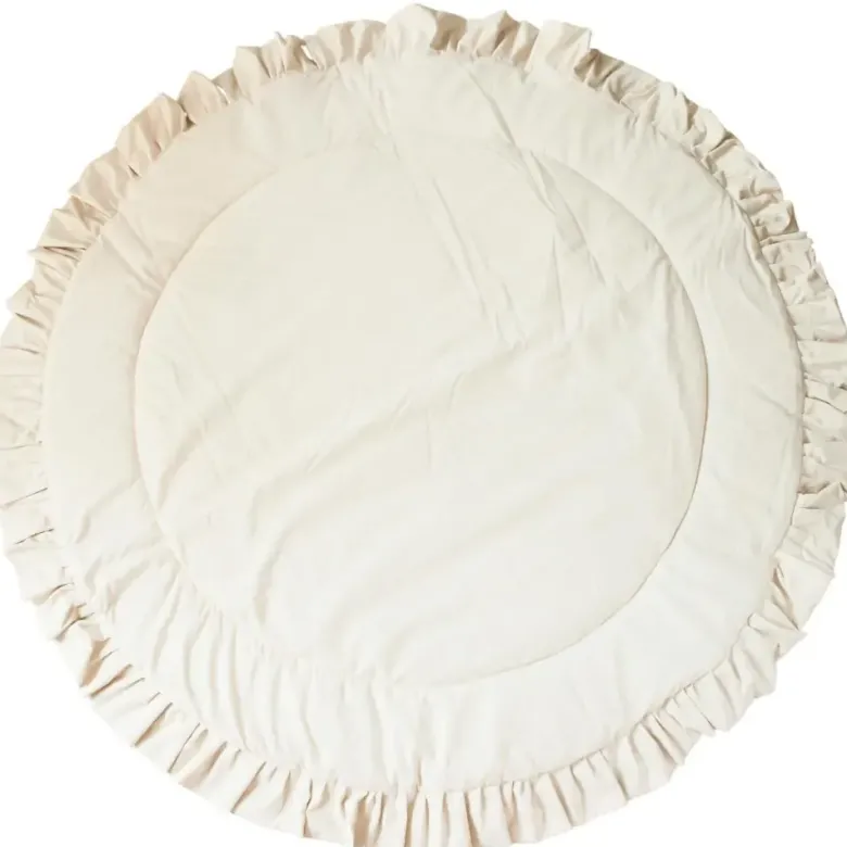 Tapis de jeu pour enfants avec bordure à volants écru