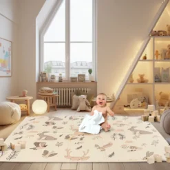 Tapis d'éveil bébé en mousse reversible