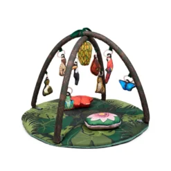 Tapis d'éveil premium 2-en-1 spirale d'activité incluse - la jungle Vert