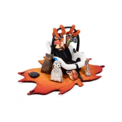 Tapis d'éveil premium 2-en-1 spirale d'activité incluse - la forêt Orange
