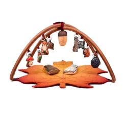 Tapis d'éveil premium 2-en-1 spirale d'activité incluse - la forêt Orange