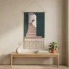 Tapis mural tissé pour enfant en coton et lin medina multicolore