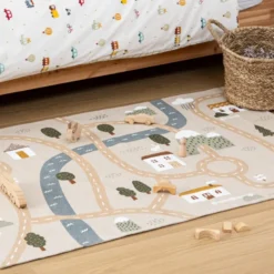 Tapis pour enfant route en coton