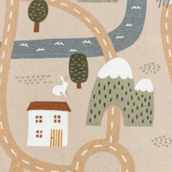 Tapis pour enfant route en coton