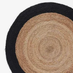 Tapis rond 90 cm jute salem noir