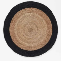 Tapis rond 90 cm jute salem noir