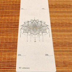 Tapis yoga chanvre fleur de lotus