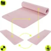 Tapis yoga fitness hypermotion lotos tpe 6 mm 183x61 cm rose avec sangle