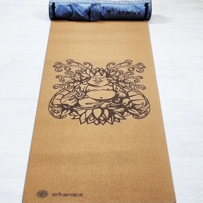 Tapis yoga liège bouddha rieur (mm
