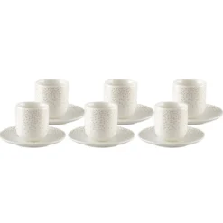Tasses café 90ml plumetis doré - lot de 6
