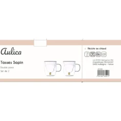 Tasses double paroi étoile dorée 250ml - lot de 2