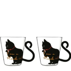 Tasses 300 ml décor chat - lot de 2
