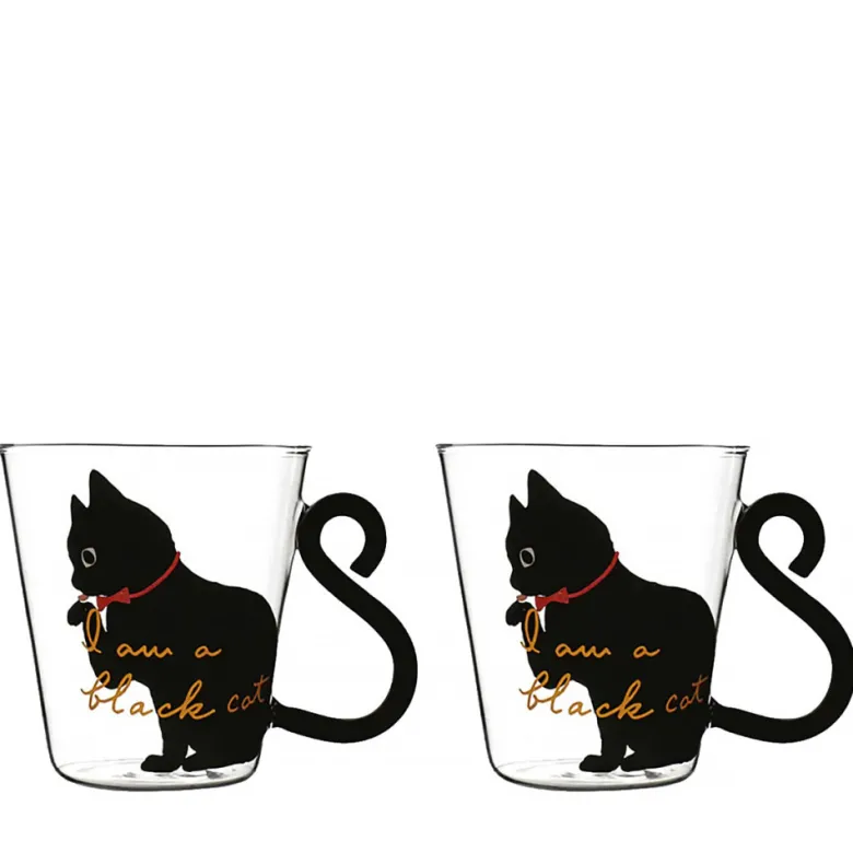 Tasses 300 ml décor chat - lot de 2