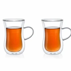 Tasses à thé double paroi avec anse - lot de 2