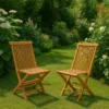 Teck lot de 4 chaises pliantes jardin teck massif huilé