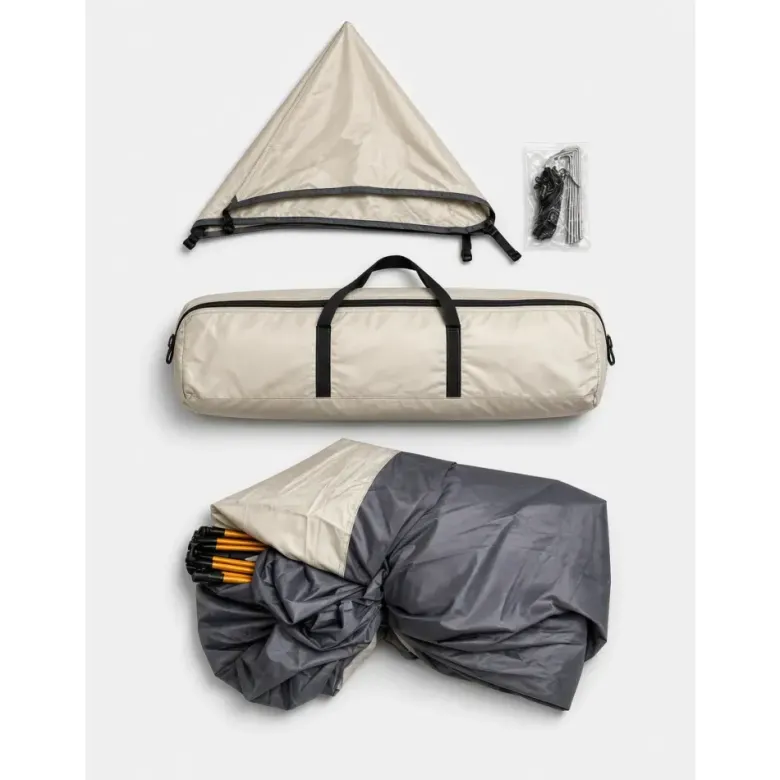 Tente de camping automatique 2 à 3 places, ouverture en 3 secondes beige