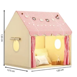 Tente de jeu grande ouverture pour enfant en polyester rose