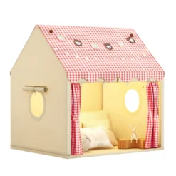 Tente de jeu grande ouverture pour enfant en polyester rose