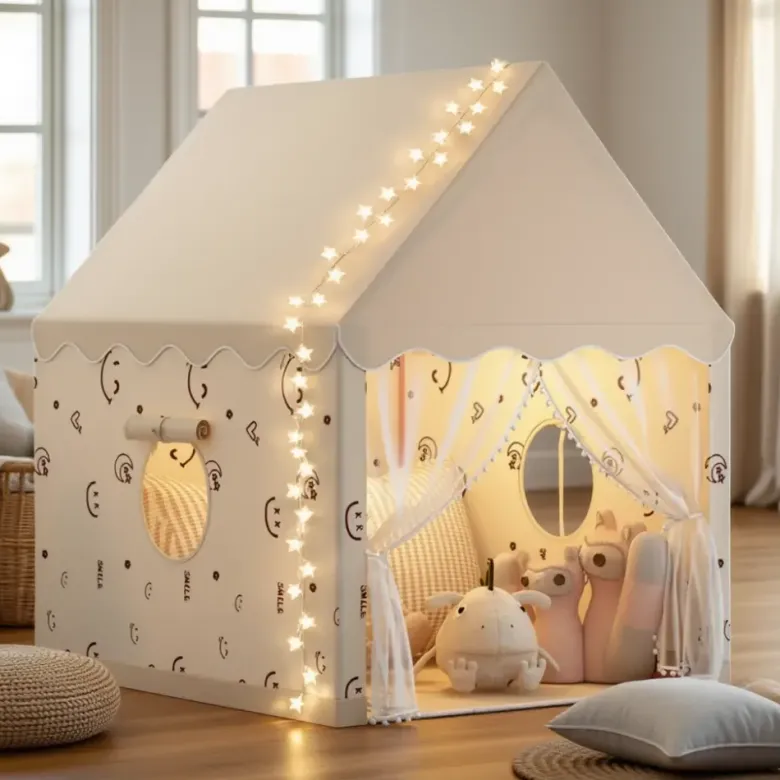 Tente de jeu pour enfant en polyester beige