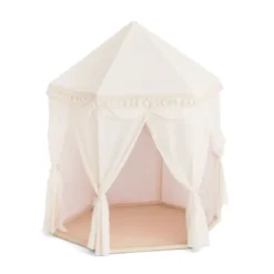 Tente d'intérieur pavillon avec tapis pour enfant en tissu rose