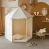 Tente d'intérieur pavillon pour enfant en tissu beige