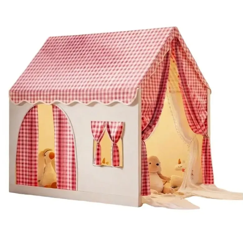 Tente maison de jeu d'intérieur pour enfant rose
