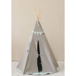 Tente tipi avec guirlande - vert menthe