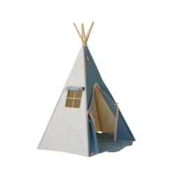 Tente tipi avec pompoms et tapis jeans