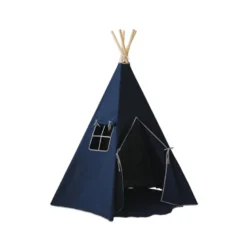 Tente tipi avec tapis bleu marine