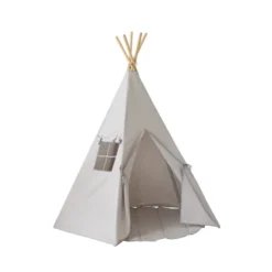 Tente tipi avec tapis gris pigeon