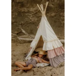 Tente tipi powder frills à volants - bei
