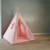 Tente tipi rose pour enfant bois fsc et