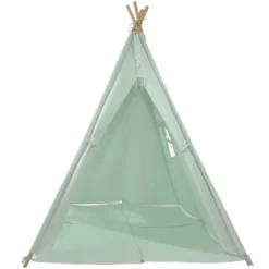 Tente tipi vert pour enfant bois fsc et