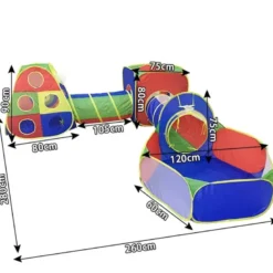 Tente tunnel enfant pliable motricité 5 éléments (sans balles) multicolore