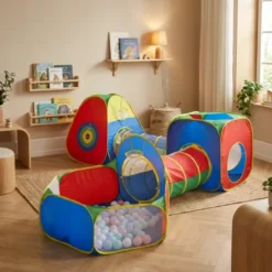 Tente tunnel enfant pliable motricité 5 éléments (sans balles) multicolore